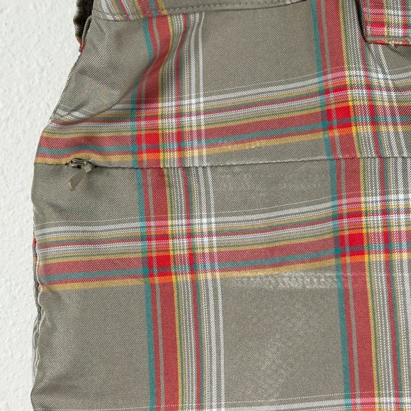 Cabelas Womens Plaid Cargo Shorts Size 14 Brown Red Polyester Fish Golf Hiking - Picture 3 of 15